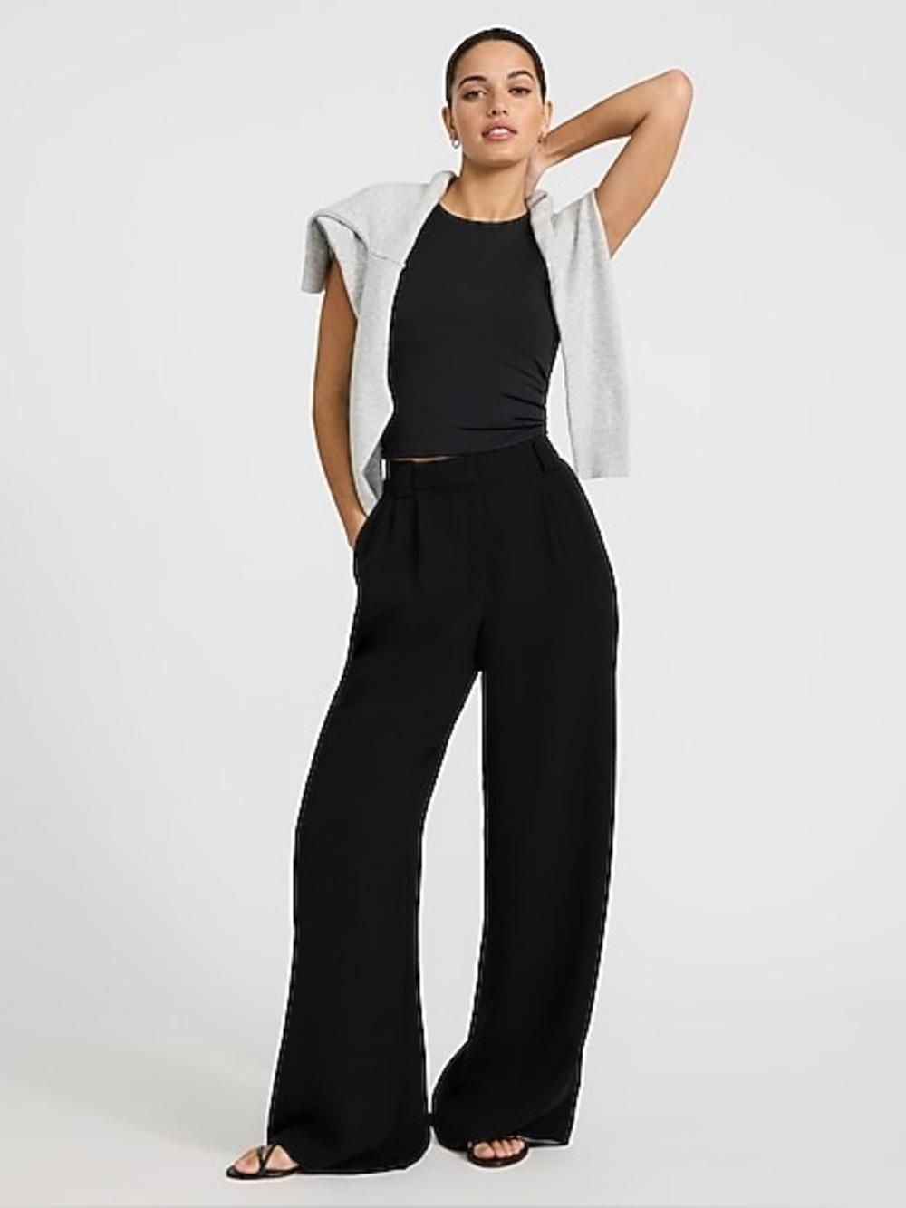 Express - Women’s Black High Waist Crepe Trousers